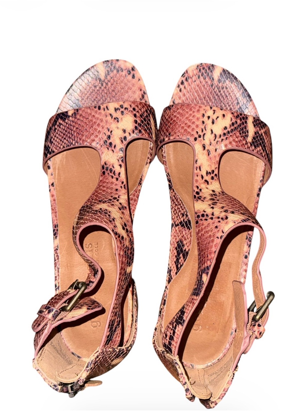 🩷💎🩷gentle souls Pink Snakeskin Slingback Sandals🩷💎🩷